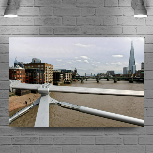 Canvas Art. Cityscapes & Landmarks. Millennium Bridge. The Shard. London. England.