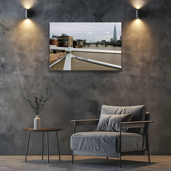 Canvas Art. Cityscapes & Landmarks. Millennium Bridge. The Shard. London. England.