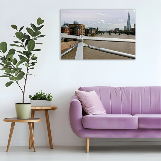 Canvas Art. Cityscapes & Landmarks. Millennium Bridge. The Shard. London. England.