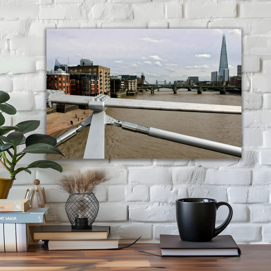 Canvas Art. Cityscapes & Landmarks. Millennium Bridge. The Shard. London. England.