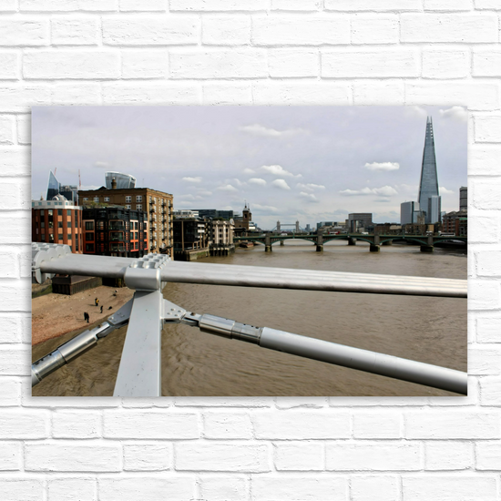 Canvas Art. Cityscapes & Landmarks. Millennium Bridge. The Shard. London. England.