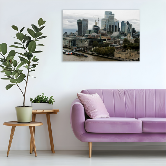 Canvas Art. Cityscapes & Landmarks. River Thames Aerial View. London. England.