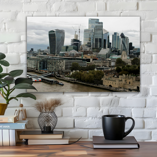 Canvas Art. Cityscapes & Landmarks. River Thames Aerial View. London. England.