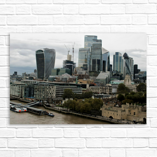 Canvas Art. Cityscapes & Landmarks. River Thames Aerial View. London. England.