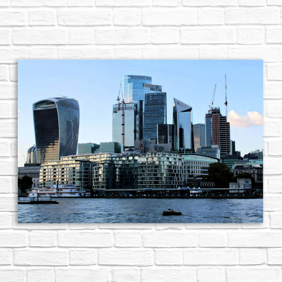 Giclée Mounted Wall Art Prints. The Cheesegrater  & The  Walkie Talkie. London Skyscrapers. England.
