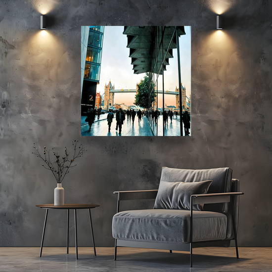 Canvas Art. Cityscapes & Landmarks. Tower Bridge. Beneath The Skyscrapers. London. England.