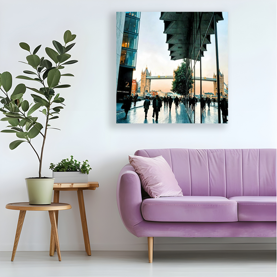 Canvas Art. Cityscapes & Landmarks. Tower Bridge. Beneath The Skyscrapers. London. England.