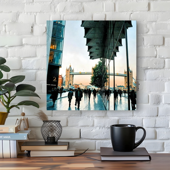 Canvas Art. Cityscapes & Landmarks. Tower Bridge. Beneath The Skyscrapers. London. England.