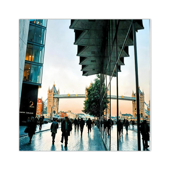 Canvas Art. Cityscapes & Landmarks. Tower Bridge. Beneath The Skyscrapers. London. England.