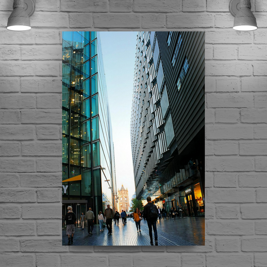 Canvas Art. Cityscapes & Landmarks. Tower Bridge. Beneath The Skyscrapers. London. England.