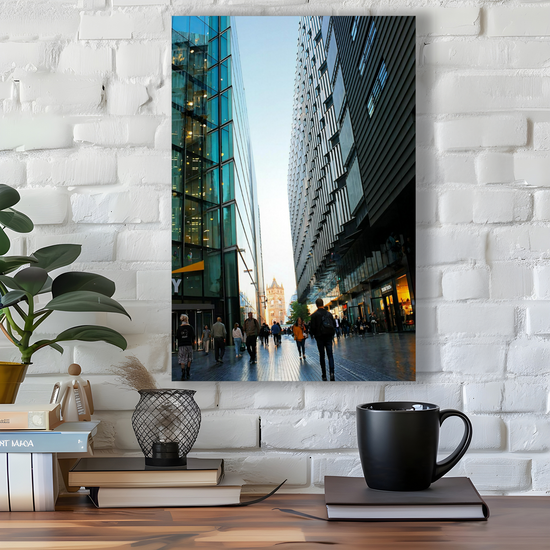 Canvas Art. Cityscapes & Landmarks. Tower Bridge. Beneath The Skyscrapers. London. England.