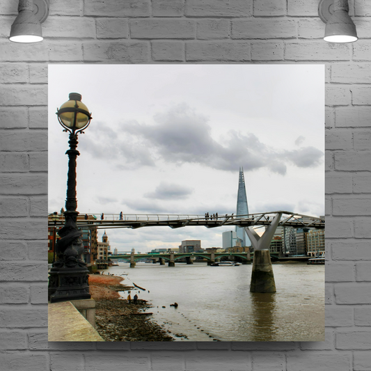 Canvas Art. Cityscapes & Landmarks. Millennium  Bridge. The Shard. London. England.