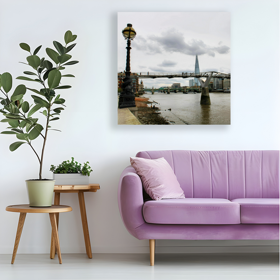 Giclée Mounted Wall Art Prints.  Millennium  Bridge. The Shard. London. England.