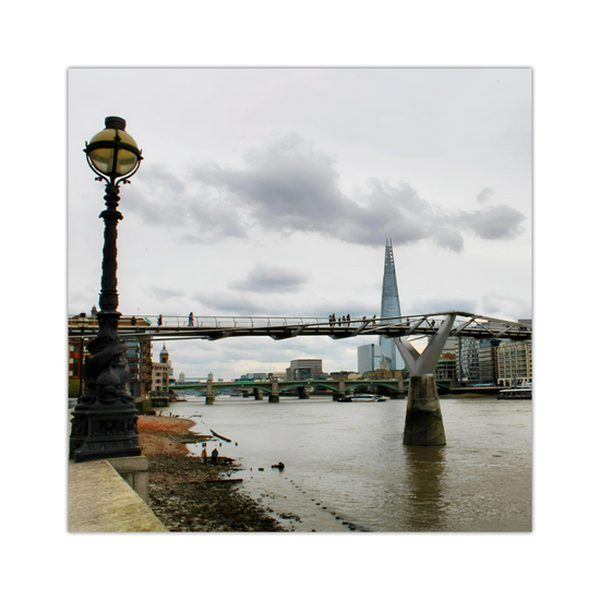 Giclée Mounted Wall Art Prints.  Millennium  Bridge. The Shard. London. England.