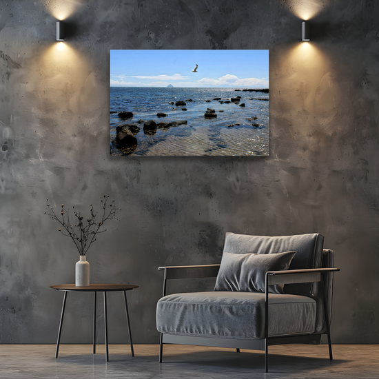 Canvas Art. Scottish Landscapes & Seascapes. Kildonan Beach. Ailsa Craig. Isle of Arran. Scotland.