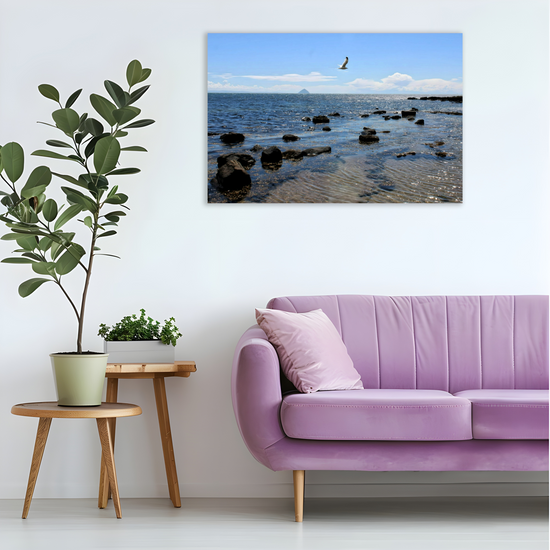 Canvas Art. Scottish Landscapes & Seascapes. Kildonan Beach. Ailsa Craig. Isle of Arran. Scotland.