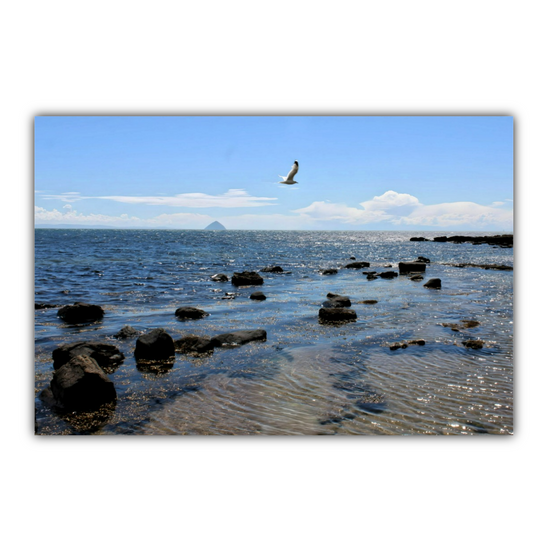 Canvas Art. Scottish Landscapes & Seascapes. Kildonan Beach. Ailsa Craig. Isle of Arran. Scotland.