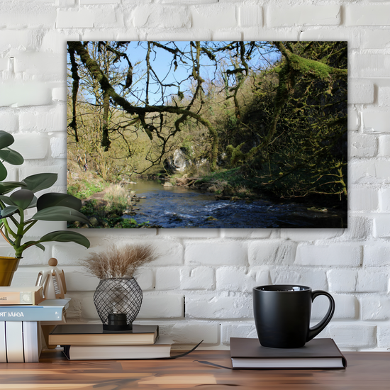 Canvas Art. English Landscapes & Riverscapes. Chee Dale Nature Reserve. Peak District National Park. England.