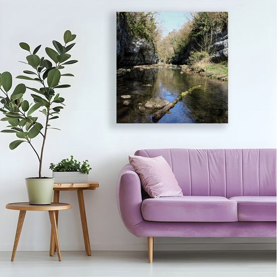 Canvas Art. English Landscapes & Riverscapes. Chee Dale Nature Reserve. Peak District National Park. England.