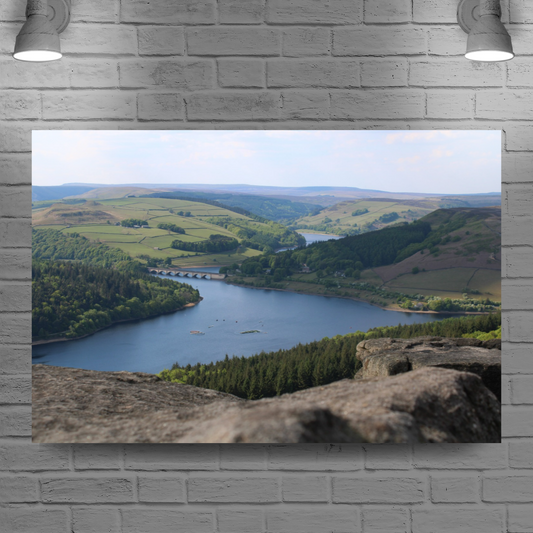 Canvas Art. English Landscapes & Riverscapes. Bamford Edge. Ladybower Reservoir. Peak District National Park.  England.