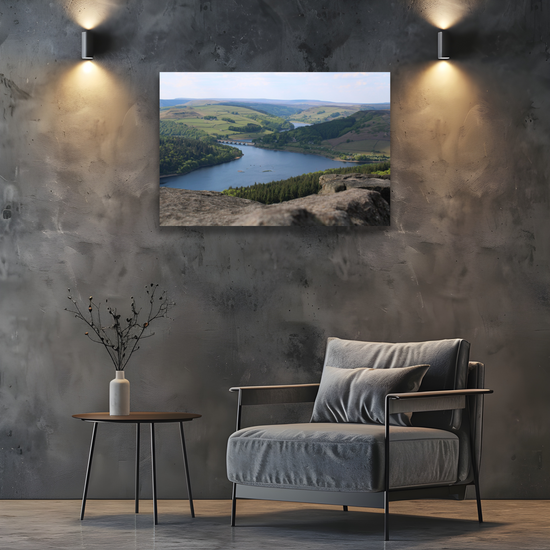 Canvas Art. English Landscapes & Riverscapes. Bamford Edge. Ladybower Reservoir. Peak District National Park.  England.