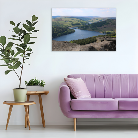 Canvas Art. English Landscapes & Riverscapes. Bamford Edge. Ladybower Reservoir. Peak District National Park.  England.