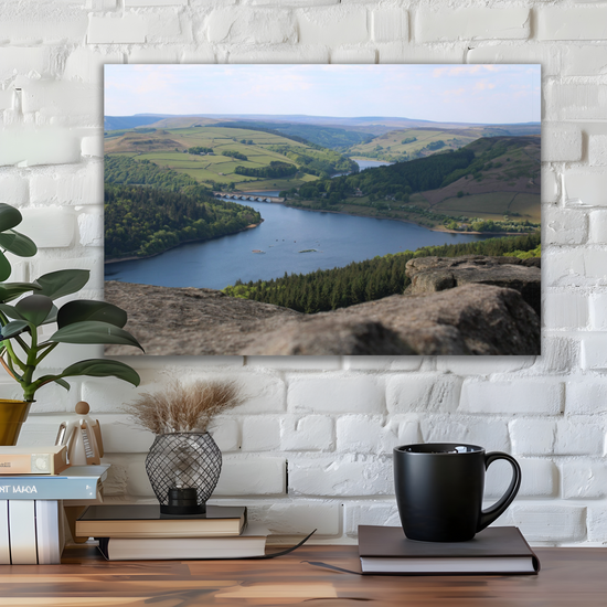 Canvas Art. English Landscapes & Riverscapes. Bamford Edge. Ladybower Reservoir. Peak District National Park.  England.