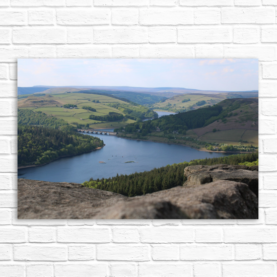 Canvas Art. English Landscapes & Riverscapes. Bamford Edge. Ladybower Reservoir. Peak District National Park.  England.