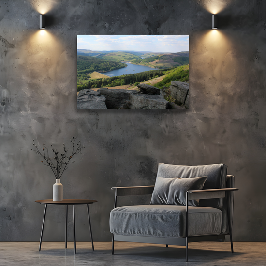 Canvas Art. English Landscapes & Riverscapes. Bamford Edge. Ladybower Reservoir. Peak District National Park. England.