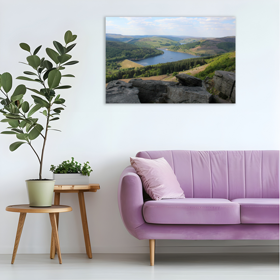 Canvas Art. English Landscapes & Riverscapes. Bamford Edge. Ladybower Reservoir. Peak District National Park. England.