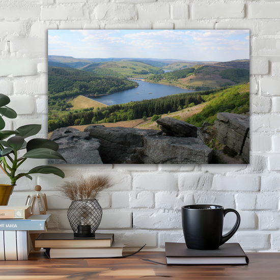 Canvas Art. English Landscapes & Riverscapes. Bamford Edge. Ladybower Reservoir. Peak District National Park. England.