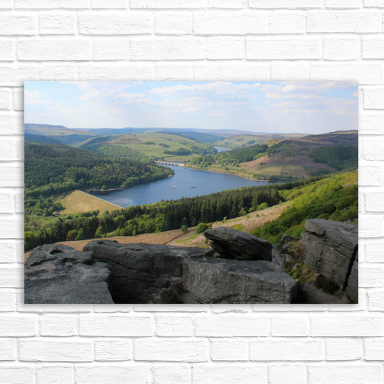 Canvas Art. English Landscapes & Riverscapes. Bamford Edge. Ladybower Reservoir. Peak District National Park. England.