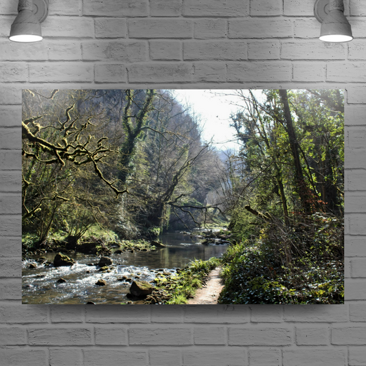 Canvas Art. English Landscapes & Riverscapes. Chee Dale Nature Reserve. Peak District National Park. England.