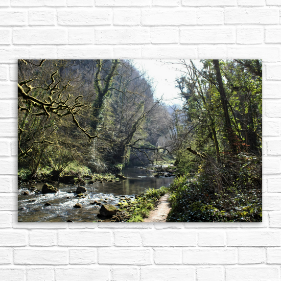 Canvas Art. English Landscapes & Riverscapes. Chee Dale Nature Reserve. Peak District National Park. England.