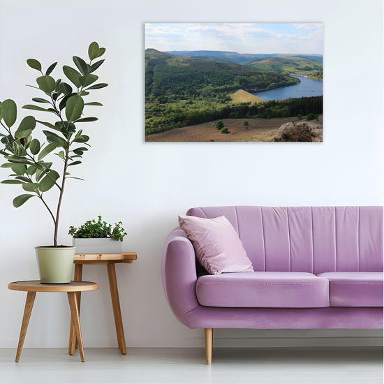 Canvas Art. English Landscapes & Riverscapes. Bamford Edge. Ladybower Reservoir. Peak District National Park. England.