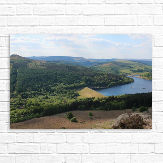 Canvas Art. English Landscapes & Riverscapes. Bamford Edge. Ladybower Reservoir. Peak District National Park. England.