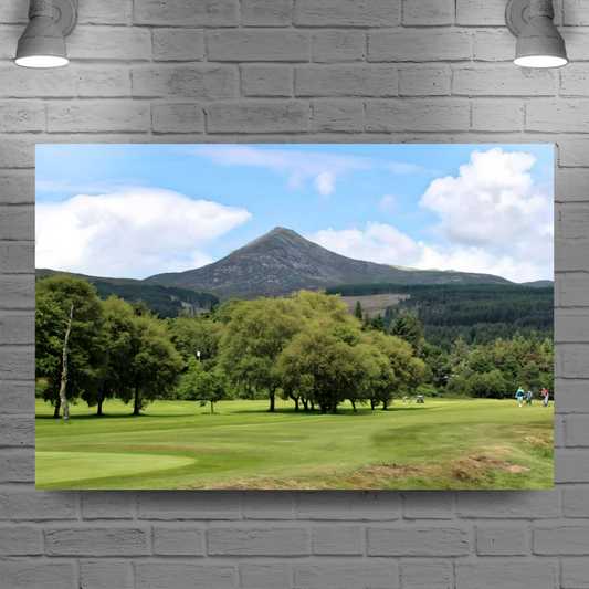 Canvas Art. Scottish Landscapes & Nature. Brodick Golf Course. Goatfell Mountain. Isle of Arran. Scotland.