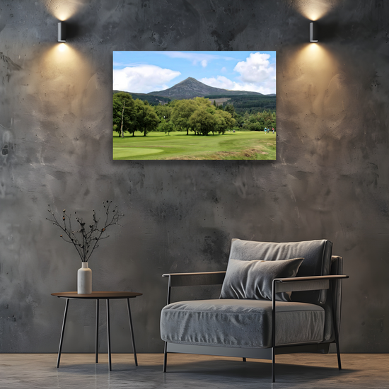 Canvas Art. Scottish Landscapes & Nature. Brodick Golf Course. Goatfell Mountain. Isle of Arran. Scotland.