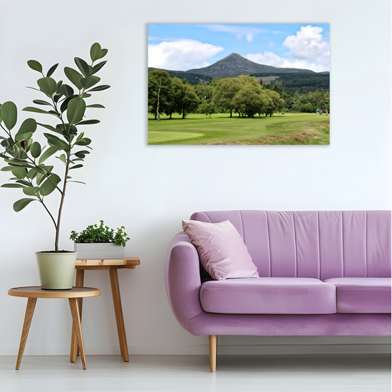 Canvas Art. Scottish Landscapes & Nature. Brodick Golf Course. Goatfell Mountain. Isle of Arran. Scotland.