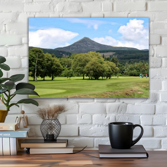 Canvas Art. Scottish Landscapes & Nature. Brodick Golf Course. Goatfell Mountain. Isle of Arran. Scotland.