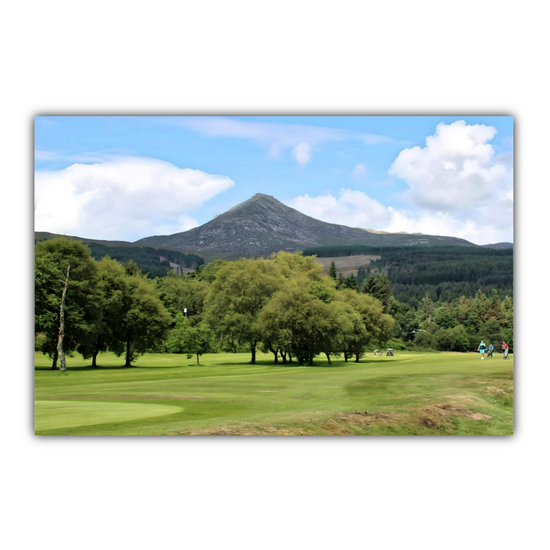 Canvas Art. Scottish Landscapes & Nature. Brodick Golf Course. Goatfell Mountain. Isle of Arran. Scotland.