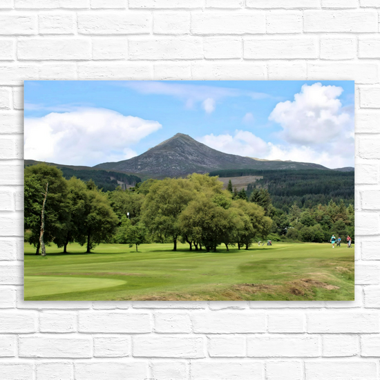 Canvas Art. Scottish Landscapes & Nature. Brodick Golf Course. Goatfell Mountain. Isle of Arran. Scotland.