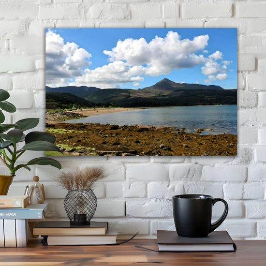 Canvas Art. Scottish Landscapes & Seascapes. Brodick Bay. Goatfell Mountain. Isle of Arran. Scotland.