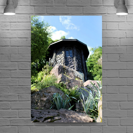 Canvas Art. Scottish Landscapes & Nature. Bavarian Summer House. Brodick Castle Gardens. Isle of Arran.  Scotland.