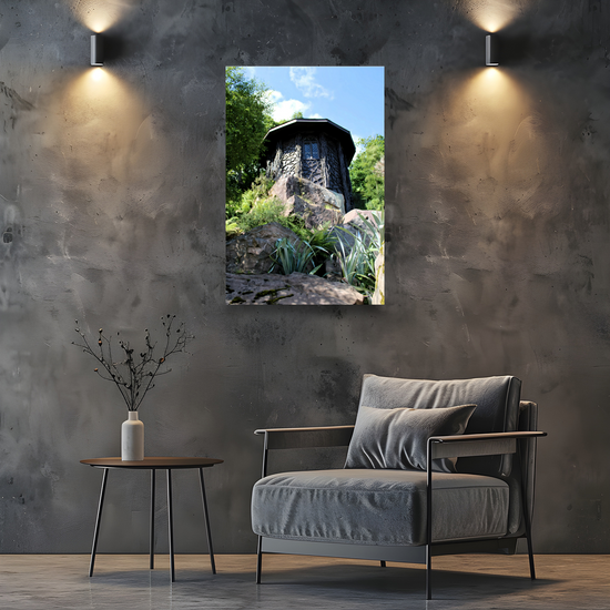 Canvas Art. Scottish Landscapes & Nature. Bavarian Summer House. Brodick Castle Gardens. Isle of Arran.  Scotland.