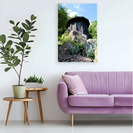 Canvas Art. Scottish Landscapes & Nature. Bavarian Summer House. Brodick Castle Gardens. Isle of Arran.  Scotland.