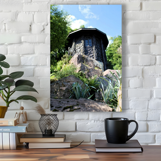 Canvas Art. Scottish Landscapes & Nature. Bavarian Summer House. Brodick Castle Gardens. Isle of Arran.  Scotland.