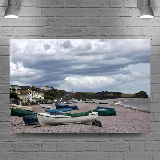 Canvas Art. English Landscapes & Seascapes. Budleigh Salterton. Devon. England.