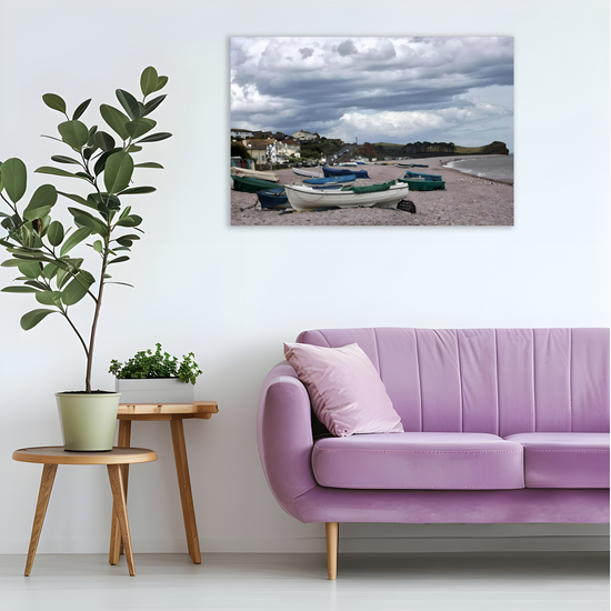 Canvas Art. English Landscapes & Seascapes. Budleigh Salterton. Devon. England.