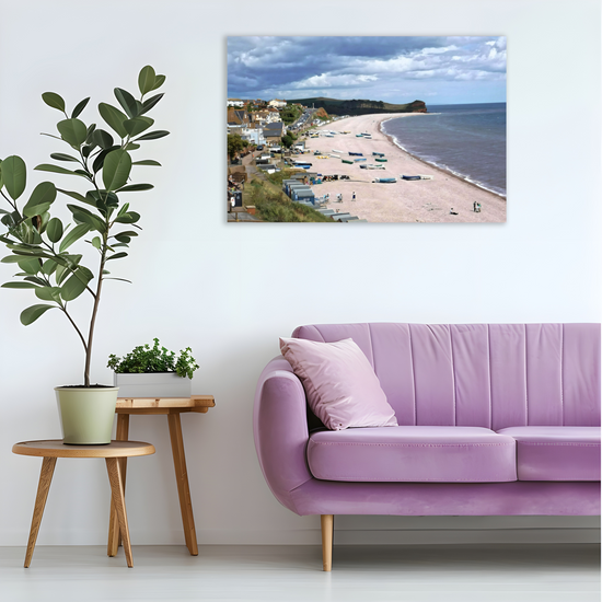 Canvas Art. English Landscapes & Seascapes. Budleigh Salterton. Devon. England.